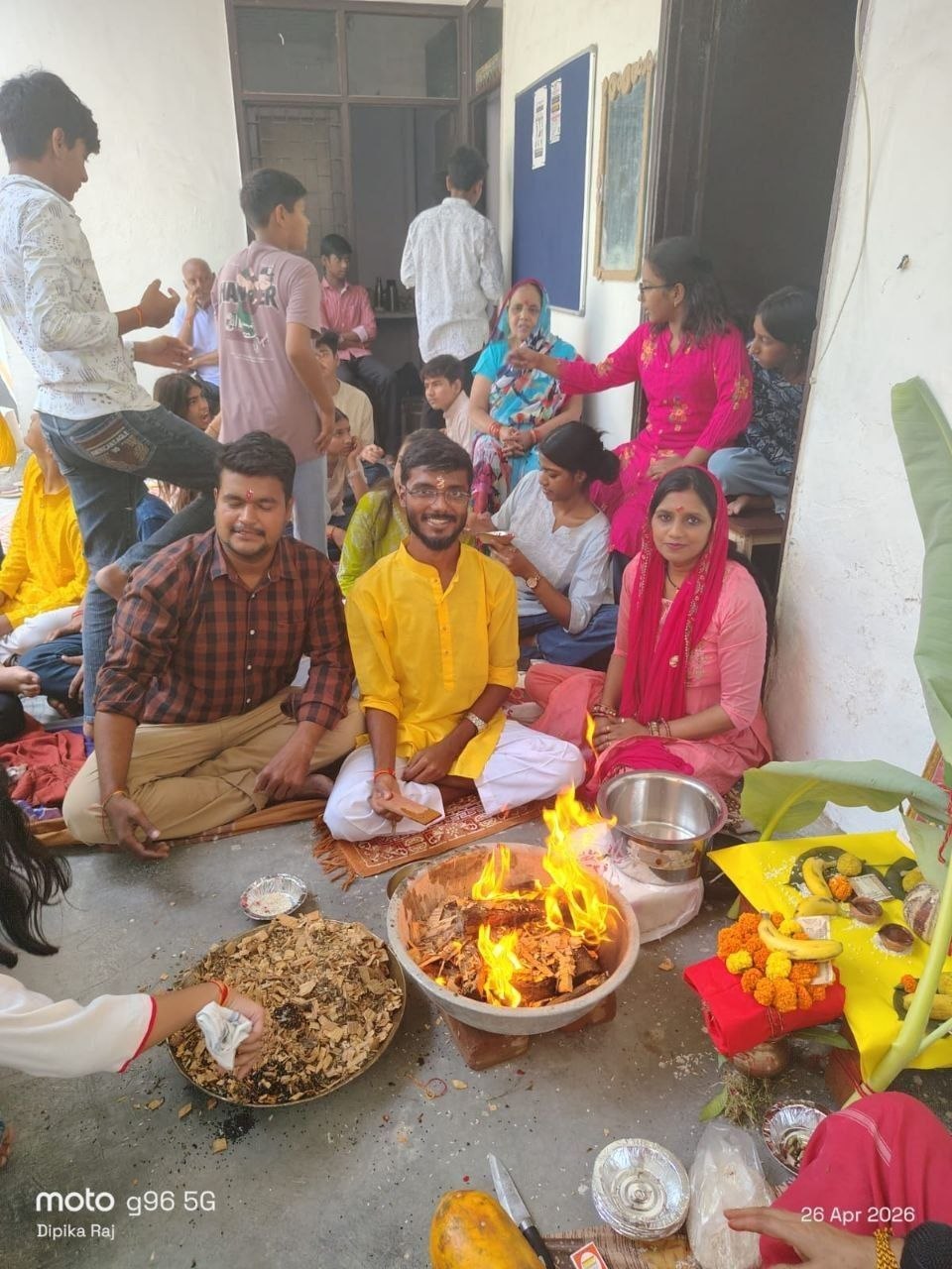 Puja kept for the students' well being at the start of the session